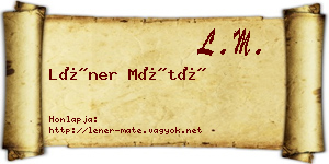 Léner Máté névjegykártya