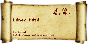 Léner Máté névjegykártya